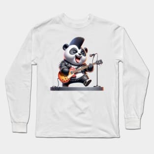 Punk Rock Panda - Electric Riffs - Hardcore Panda Musician Tee Long Sleeve T-Shirt
